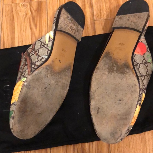 Gucci Tian princetown loafers 40.5 floral birds - Picture 2 of 2